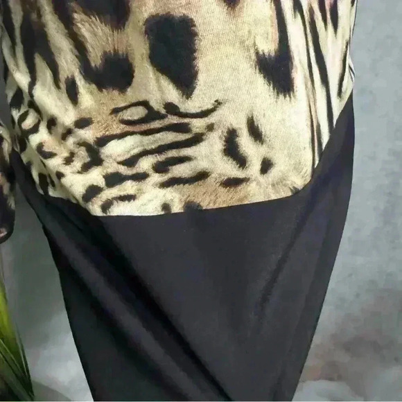 Chico’s Animal Print Long Sleeve Pullover Tunic High Low Hem Size 1 US S/M - Picture 3 of 11